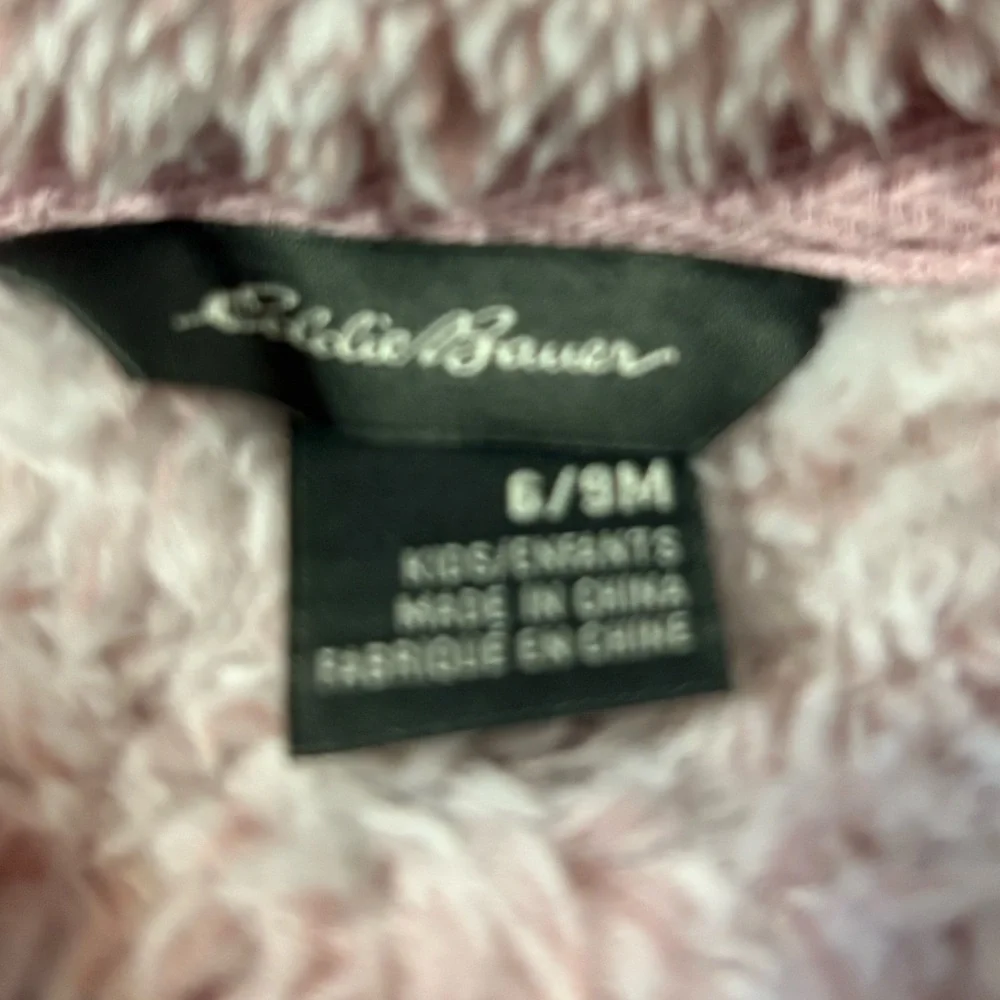 Eddie Bauer Baby Girl 6/9 month Sherpa Plush Hooded Full zip Jacket w/bear ears‎